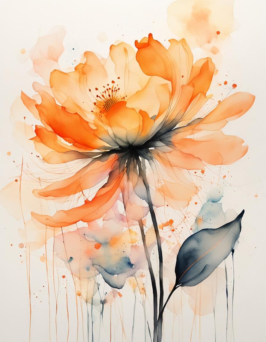 Delicate Watercolour Petals Unfolding in Dreamy Landscape
