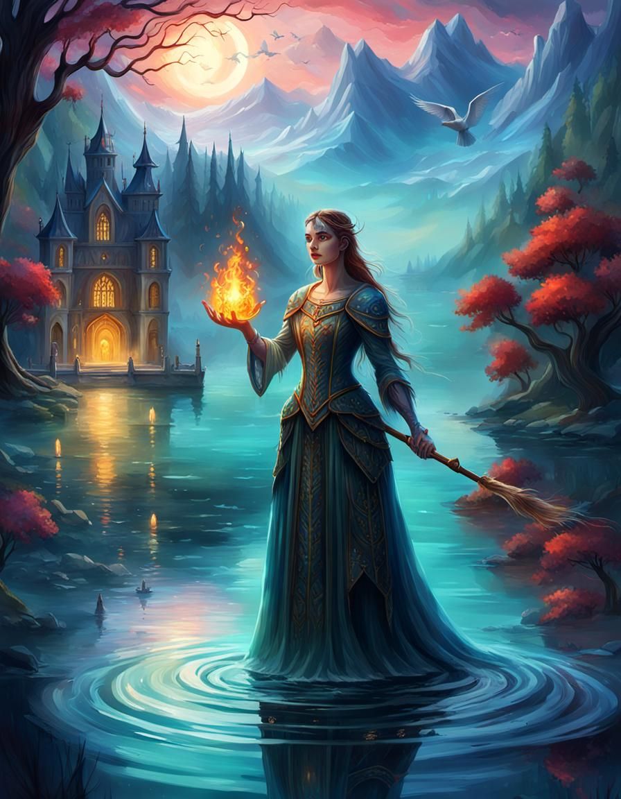 Lady of the Lake's Vision: Fantasy Art in 4K