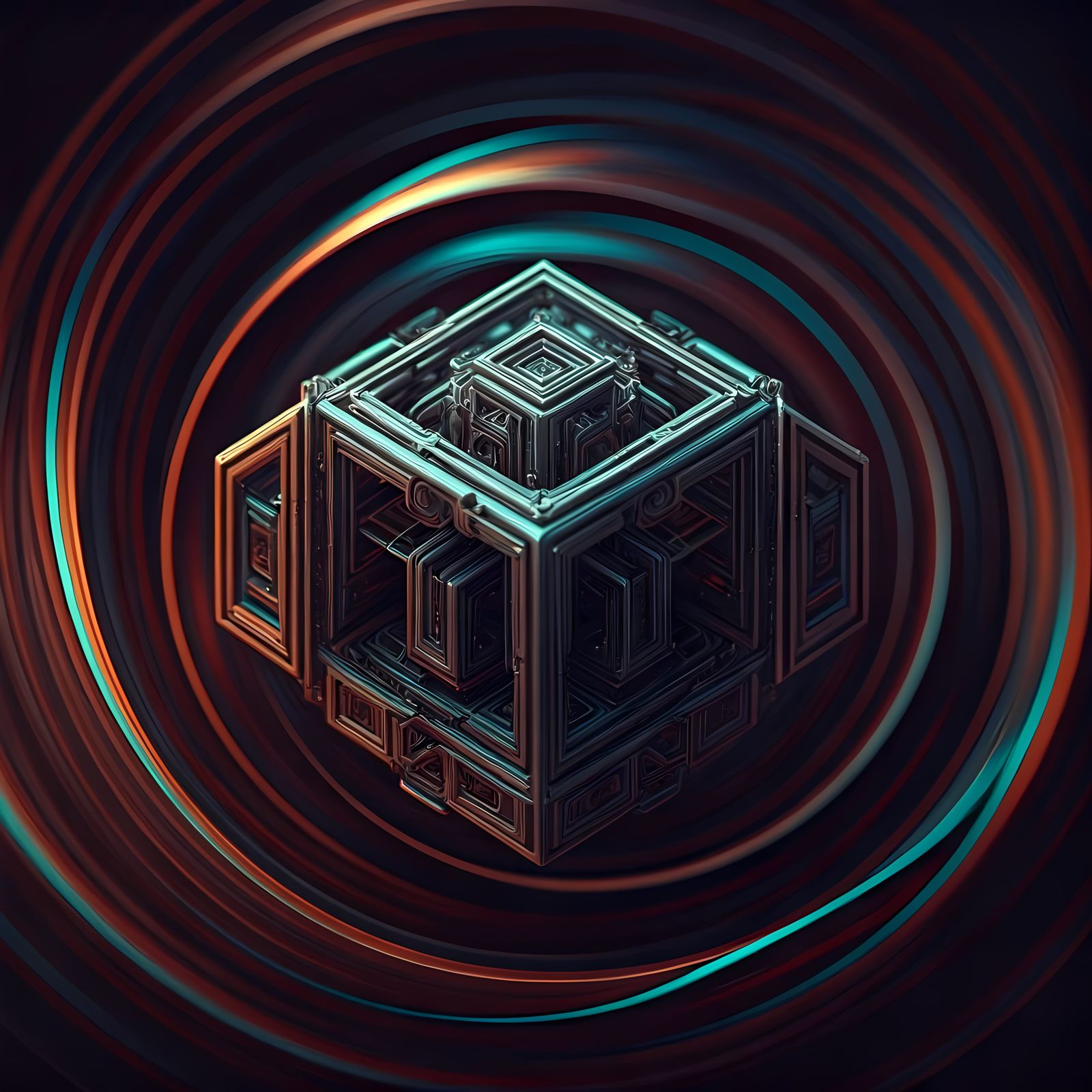 A futuristic, high-tech logo for a psy-trance music festival...