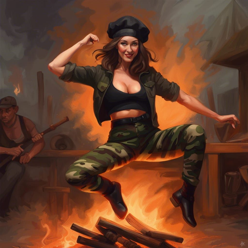 Beautiful Woman Dancing in Sinister Digital Painting