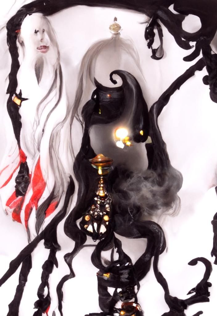 Gothic Woman with Genie Lamp