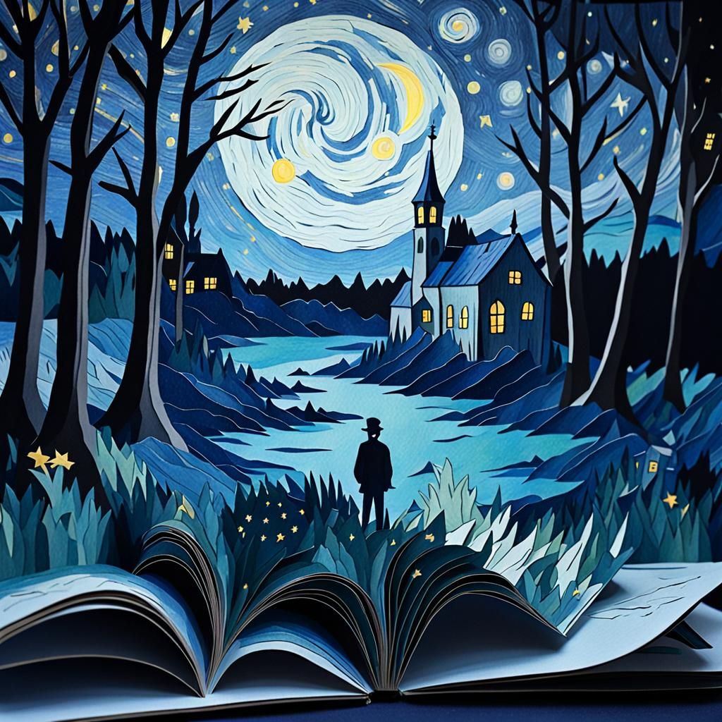 Starry Night as a Van Gogh Pop-Up Book