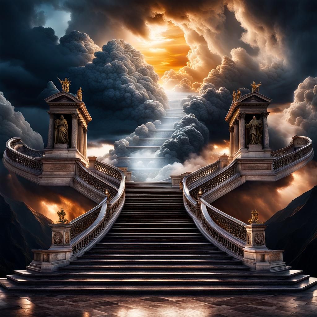 Epic Stairway to Heaven at Sunset