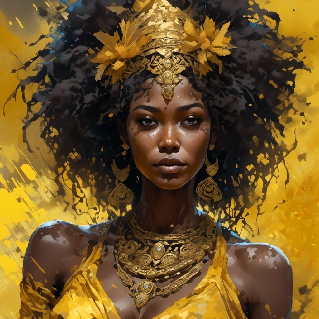 Gorgeous African Lady Portrait in Hyperdetailed Style
