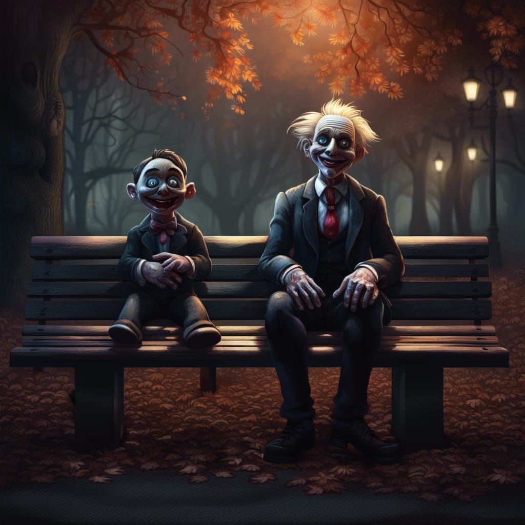 Ominous Horror Scene with Ventriloquist Dummy