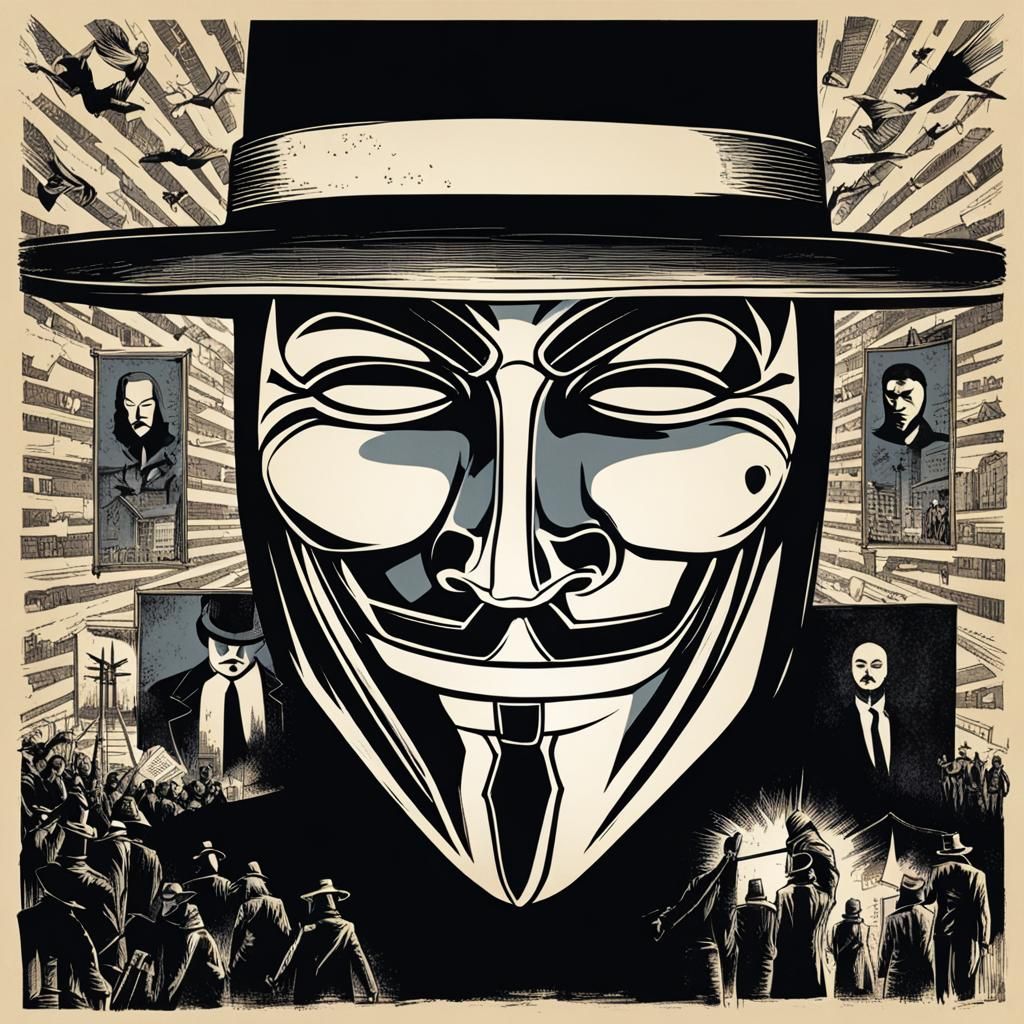 V for Vendetta AI Interpretation