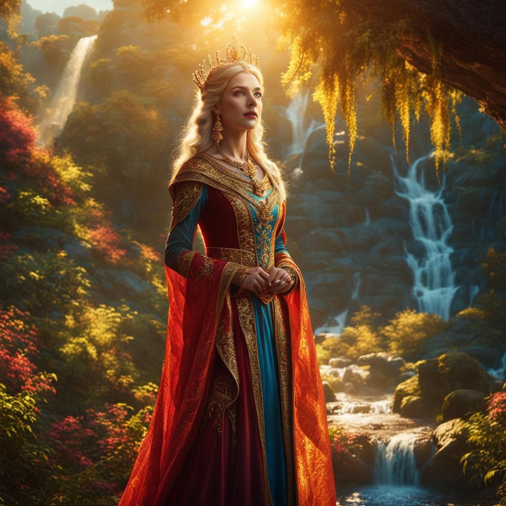 Radiant Queen of Sunlit Land: Fantasy Art