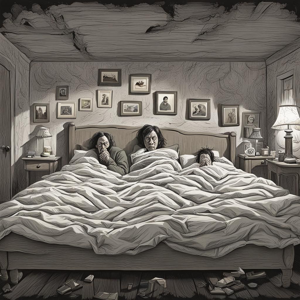 Sinister Hands Reach for Person in Bed