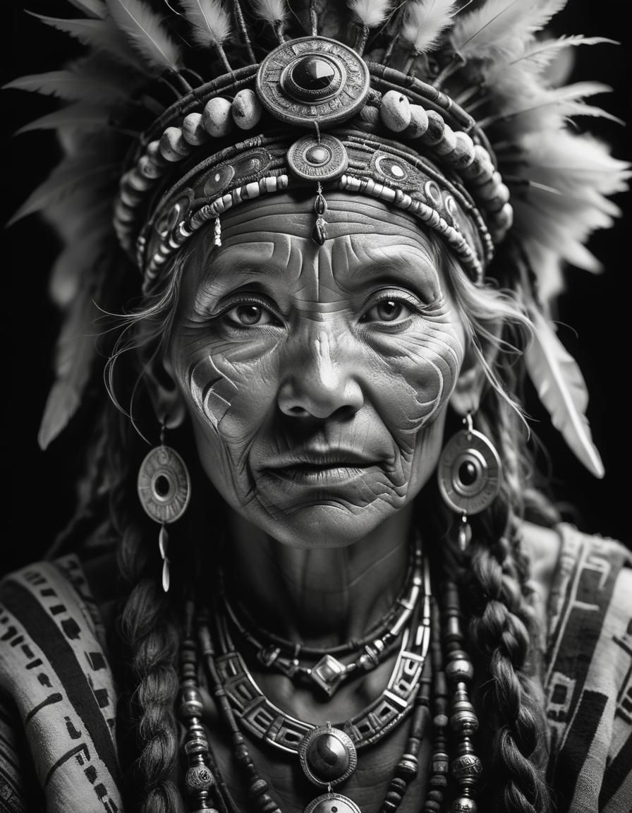 Shaman in Rembrandt Lighting, Ancient Wisdom