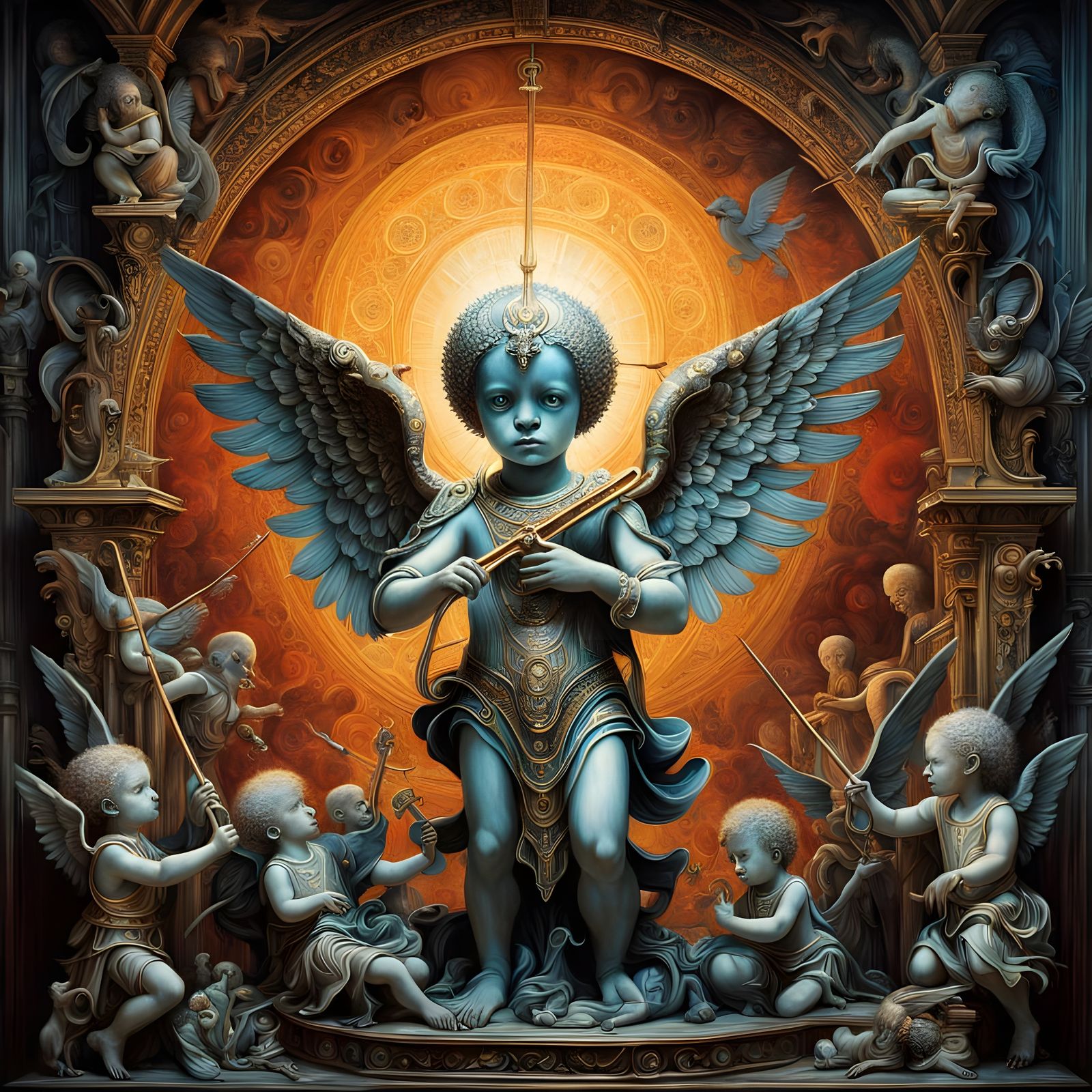 Celestial Cherub Orchestra in Dynamic Harmony