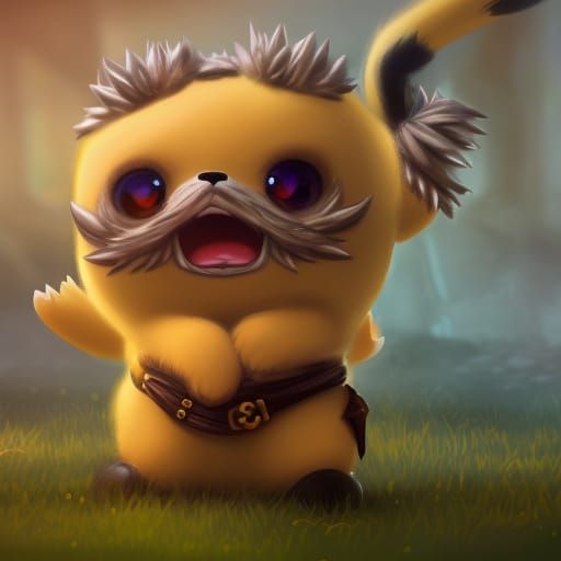 Pirate Pikachu: Adorable Anthropomorphic Character in Detail...