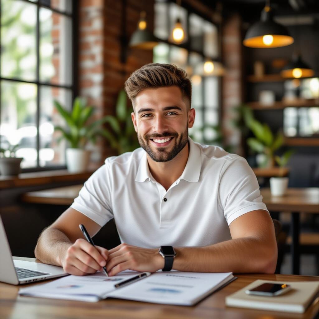 Portrait of Young Man with Kippah and Modern Style
