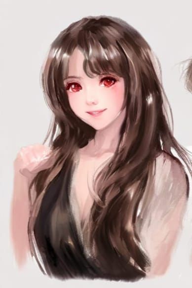 Impressionistic Anime Portrait with Diaphanous Textures