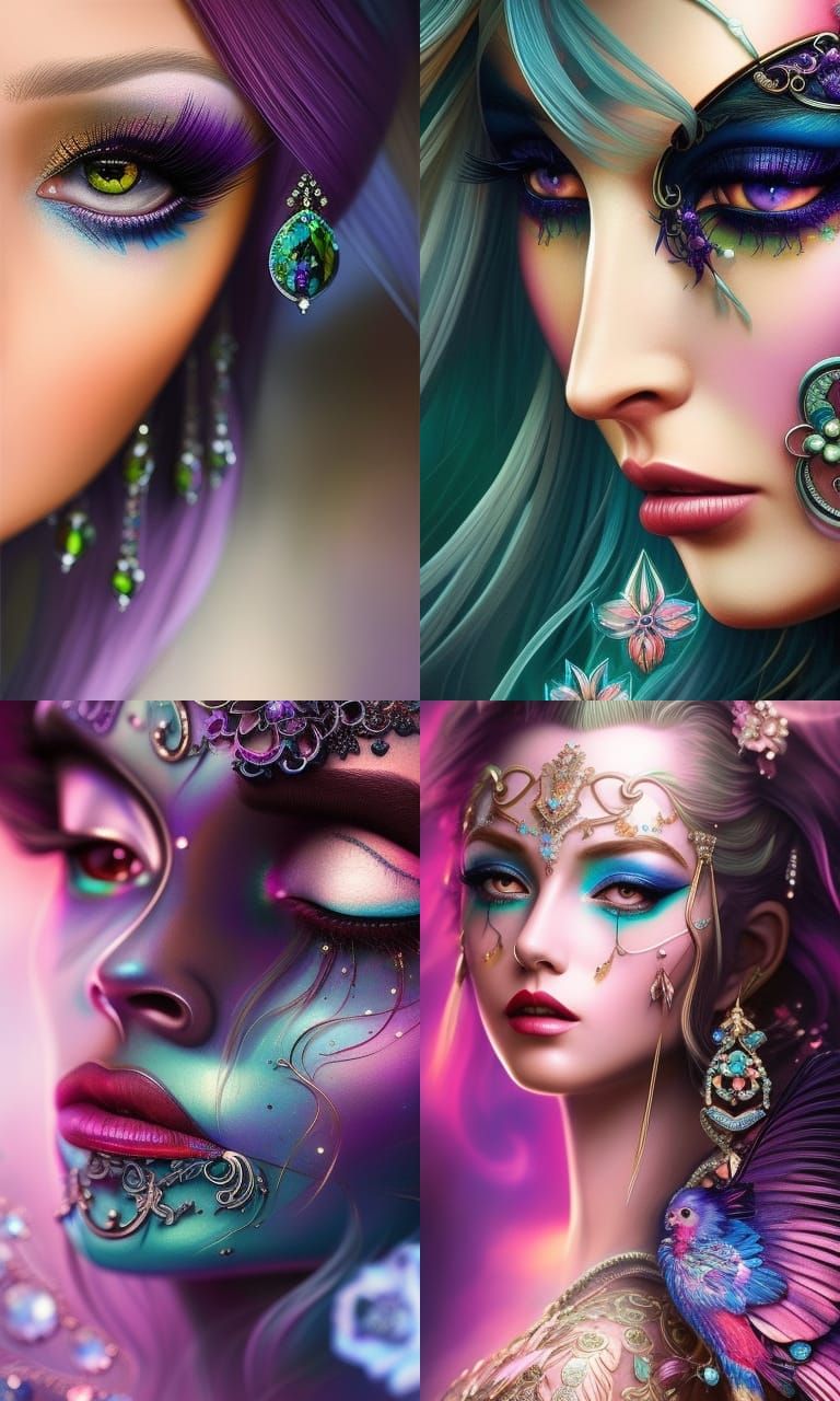 Jeweled Raven in Hyperdetailed Fantasy Art