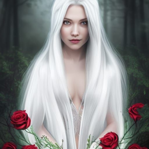 High Gothic Frost Queen Daughter in Rose Forest