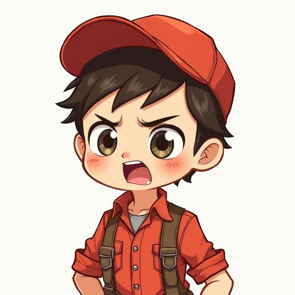 Chibi Dwight Fairfield in Rugged Outdoorsman Attire
