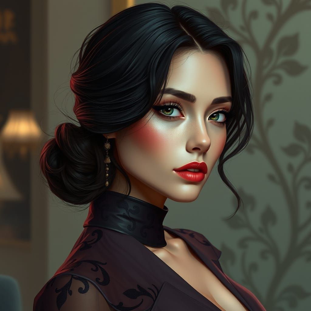 Elegant Woman Embodies Desire in Digital Art