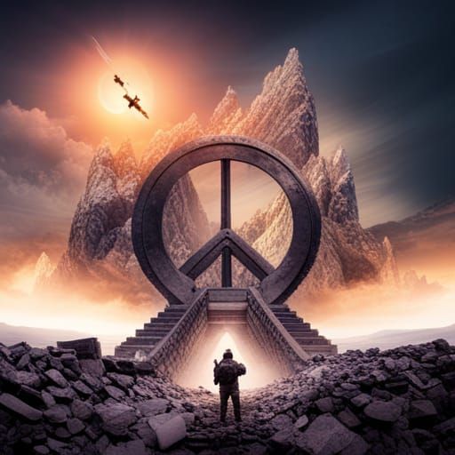 War Photo Collage Creates Peace Sign