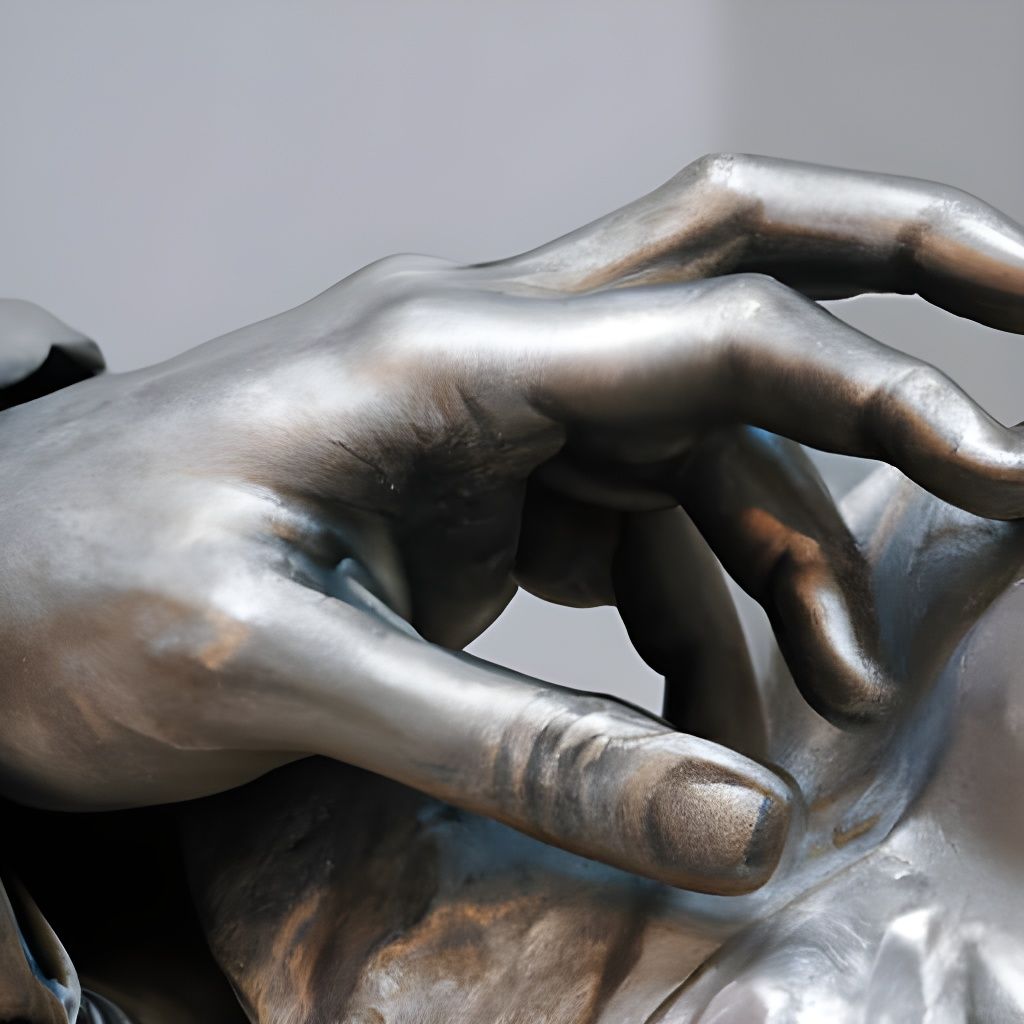 Silver Hand Sculpture in Neoclassical Style