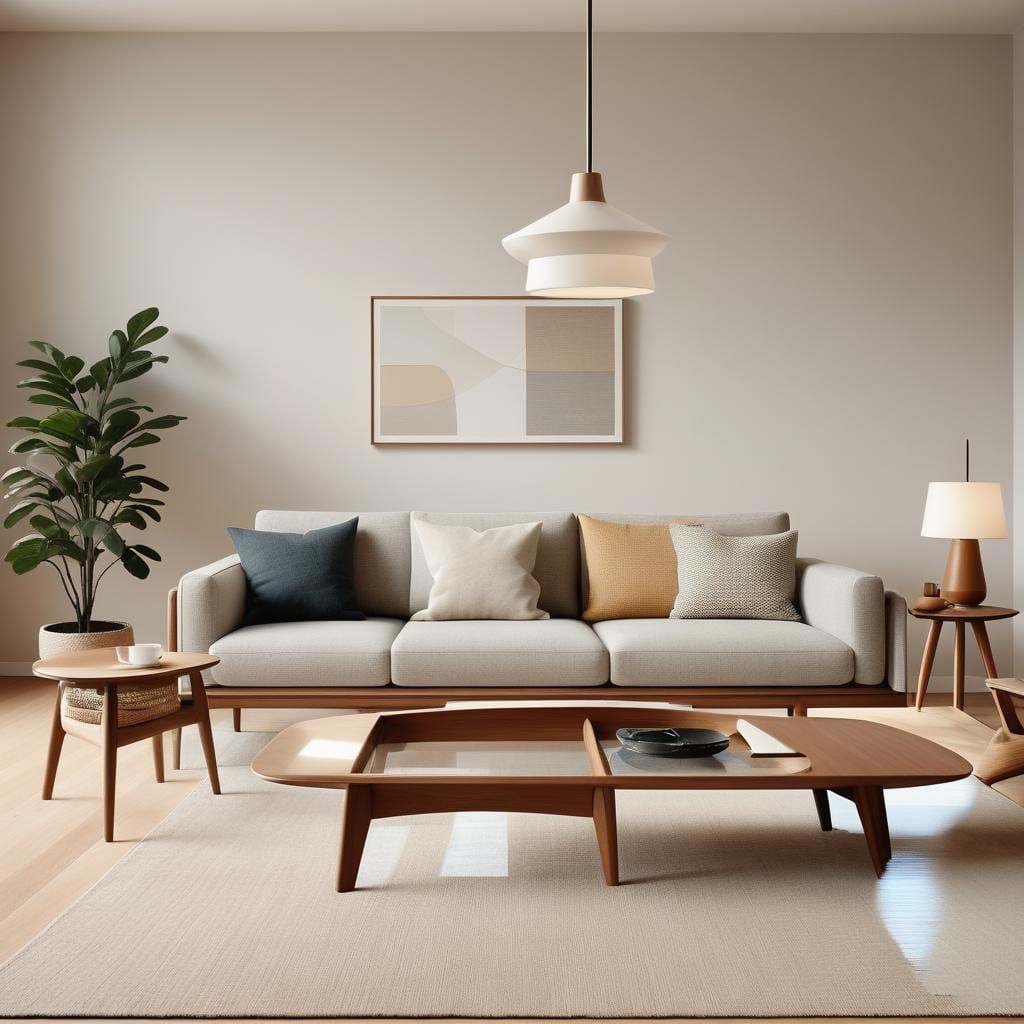 Mid-Century Modern Living Room in Scandinavian Style