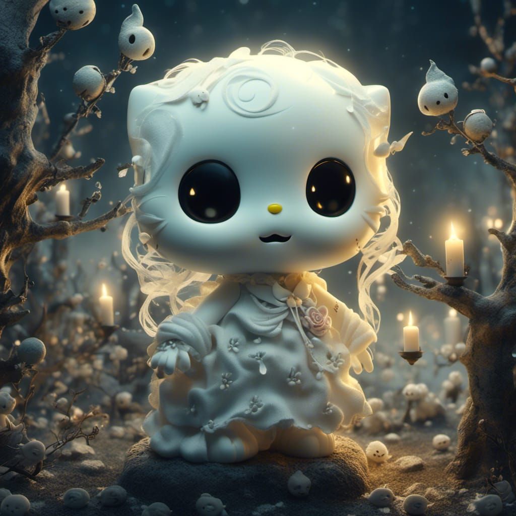 Spooky Cute Chibi Ghost Hello Kitty