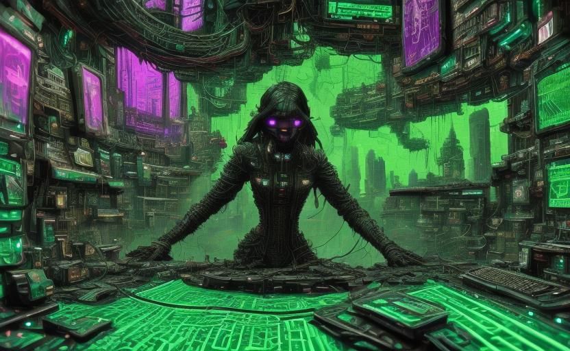 Dreamlike Glitch Art of a Retrofuturistic Mindscape