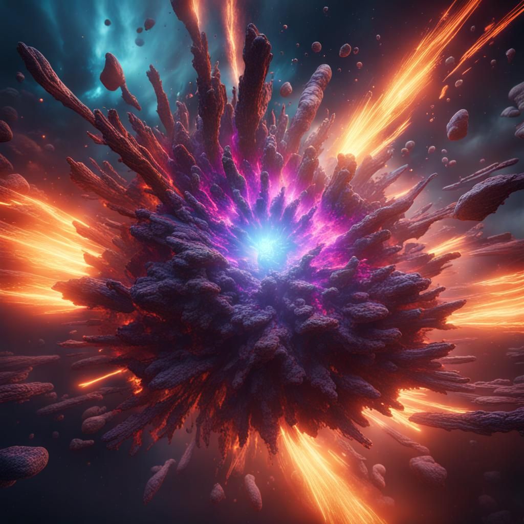 Antimatter and Dark Energy Collision: Detailed Matte Paintin...