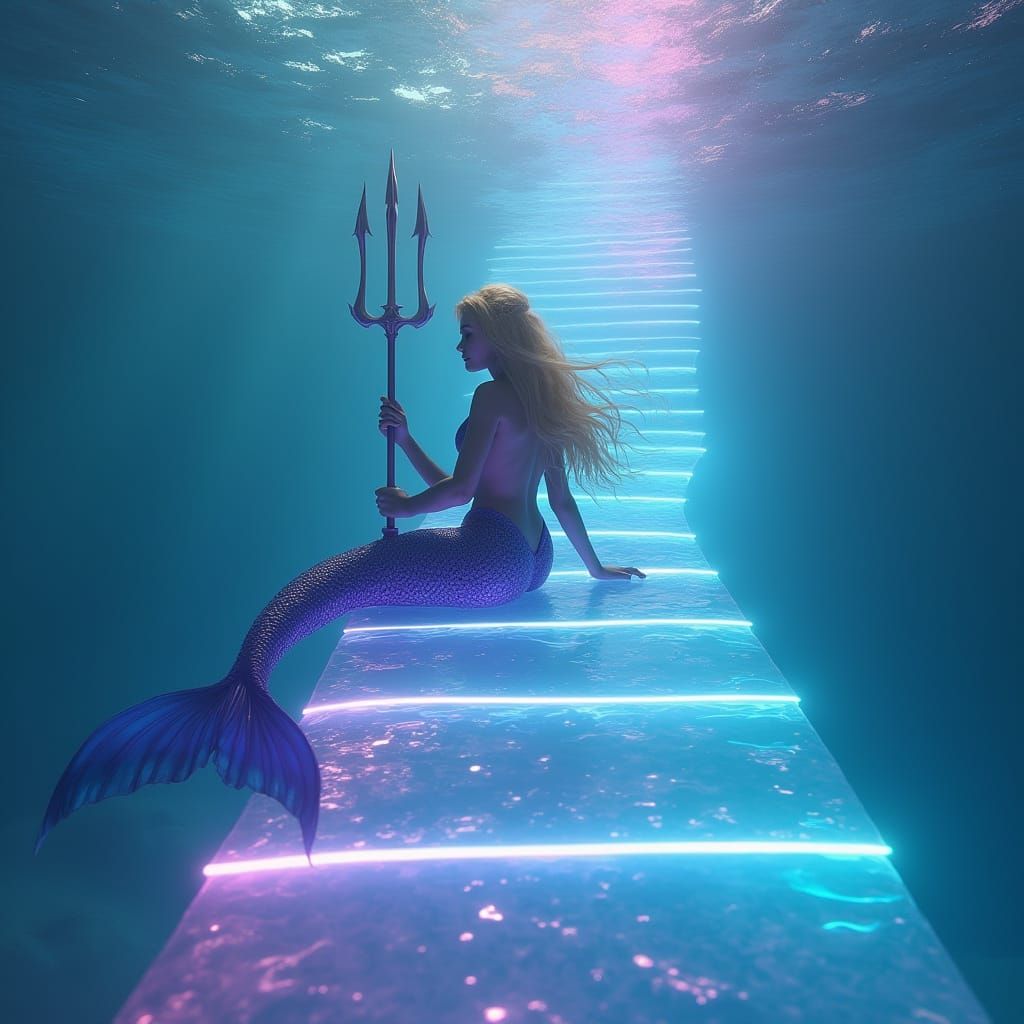 Mermaid Goddess Descends into Oceanic Dreamscape