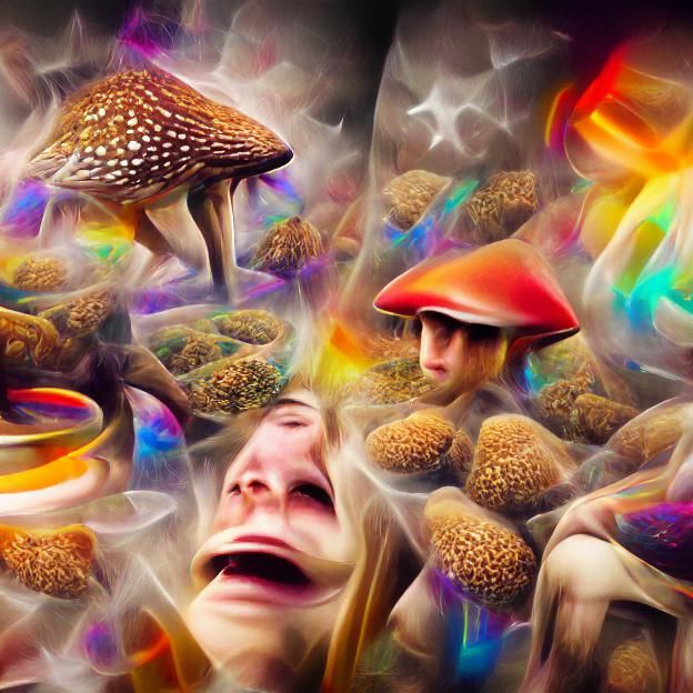 Psychedelic Mushroom Trip: A Visual Hallucination