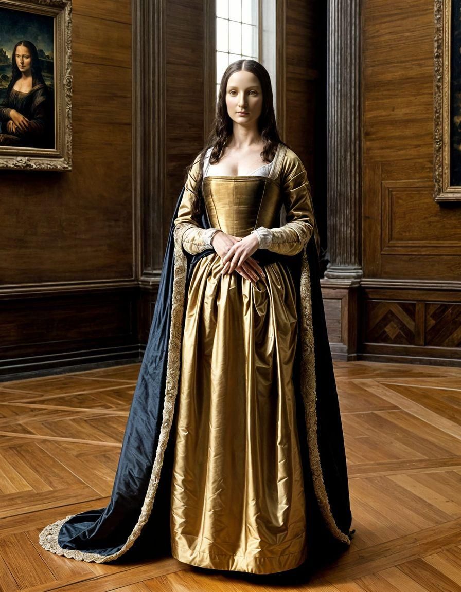 Mona Lisa Steps Out: Hyperrealistic CGI Art