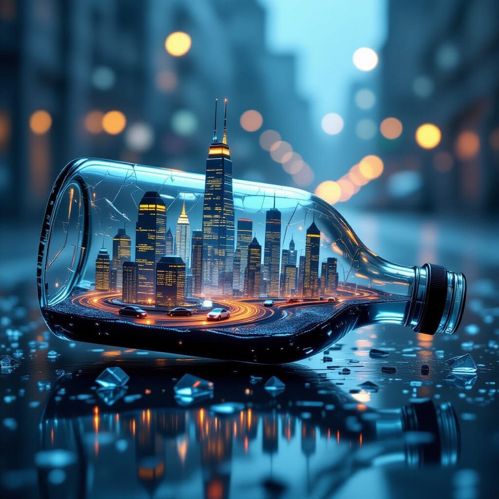 Futuristic City in a Bottle, Retro-Futurism