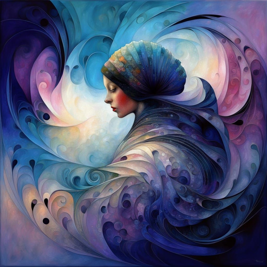 Abstract Fractal Wave Function Art