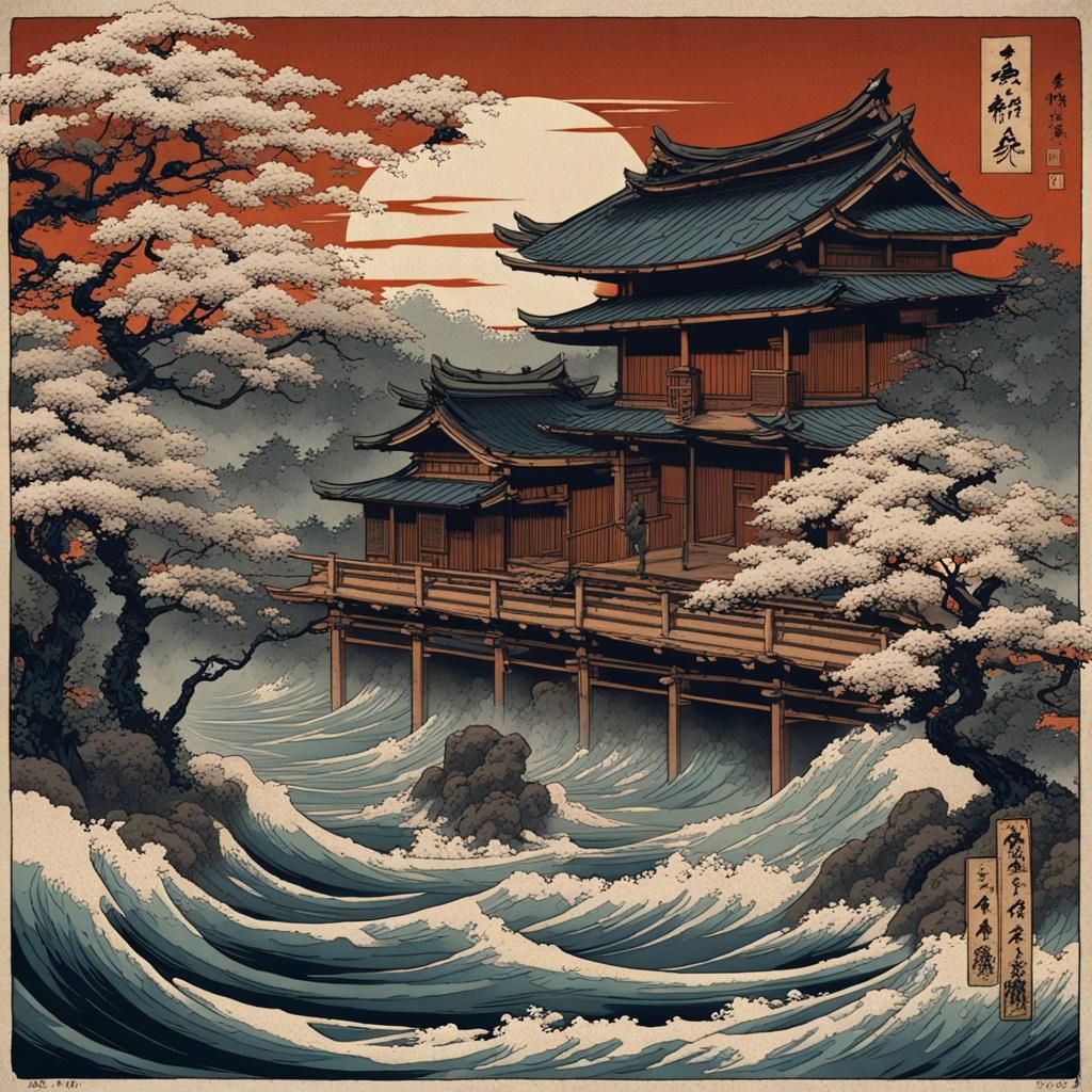 Edo Period Japanese Woodblock Print Style Image