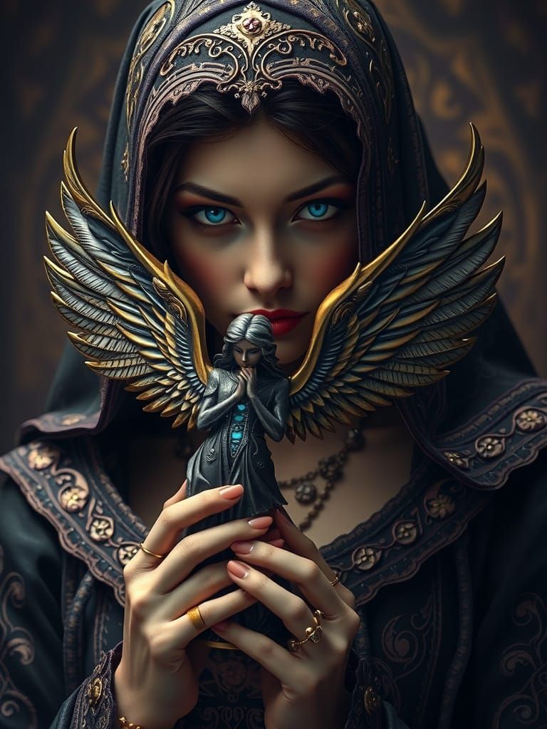 Steampunk Angel Maiden in Victorian Attire