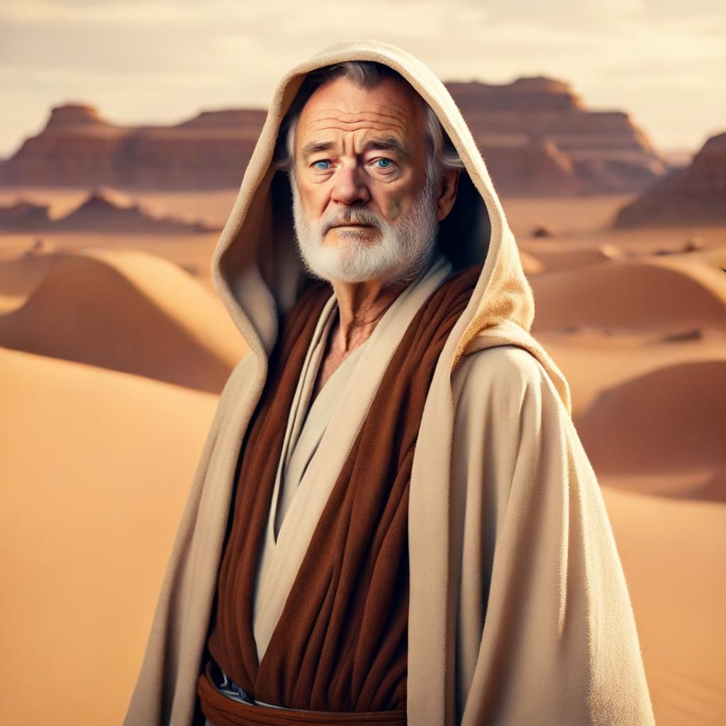 Bearded Man as Jedi Master on Desert Planet