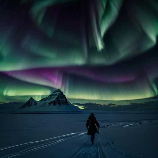 Antarctic Aurora: A Hyperrealistic Cinematic Film Still