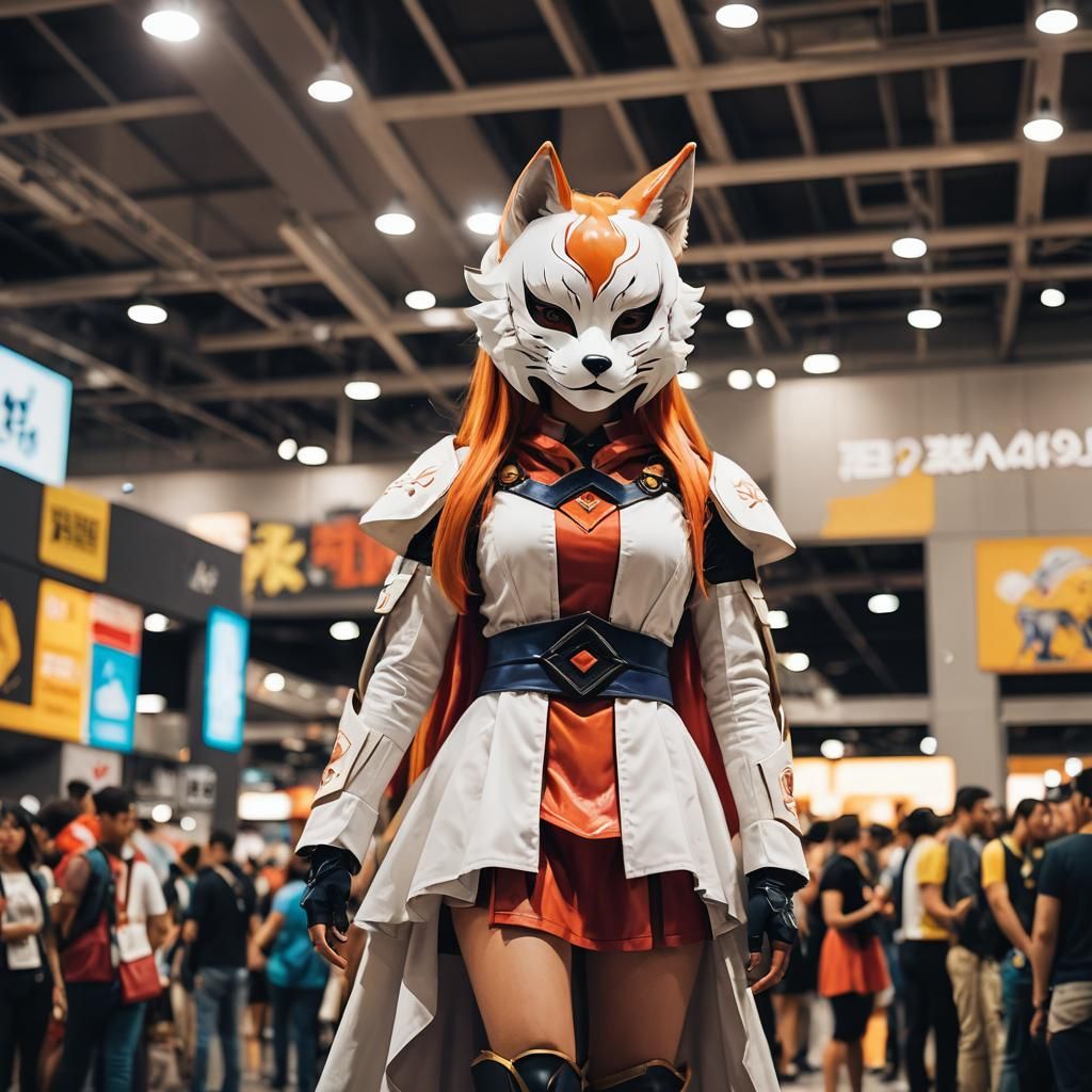 Kitsune Mask Cosplayer at Comic-Con