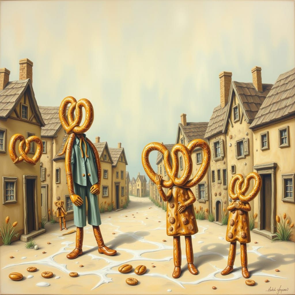 Whimsical Robot Delivers Mail in Vintage Storybook Village