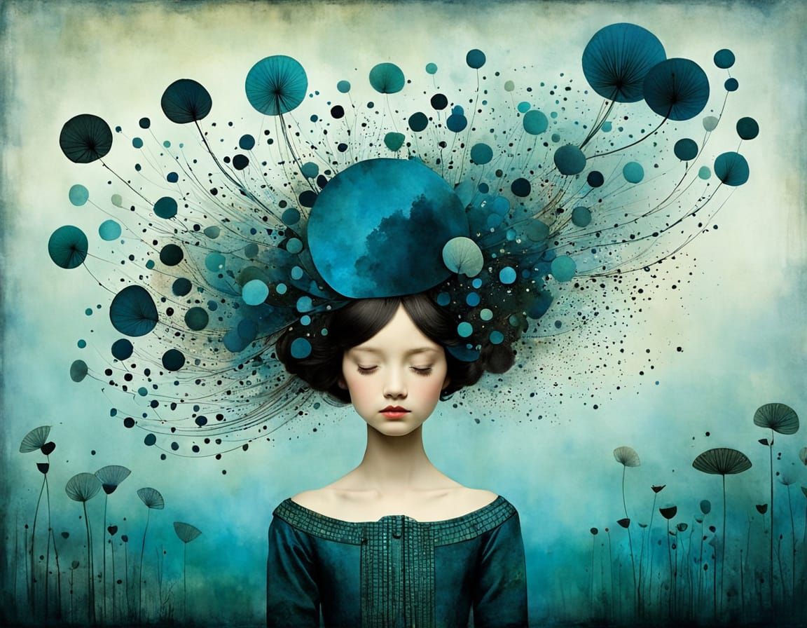 Whimsical Watercolor Masterpiece in Ink Splash Art Style