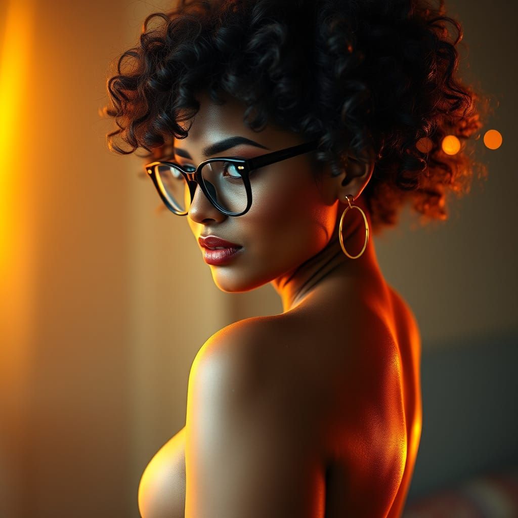 Curvy Woman with Golden Skin in Unreal Engine 5