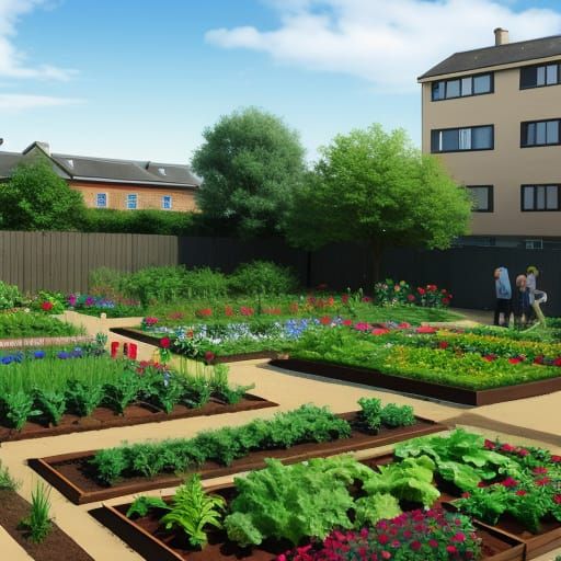 Vibrant Community Garden Blooms with Life