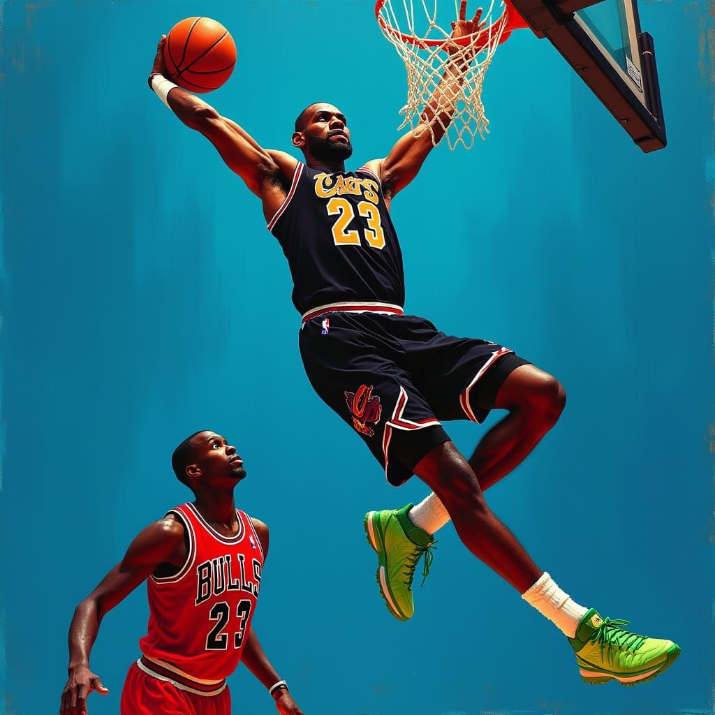 Lebron James Dominates Michael Jordan in Epic Dunk