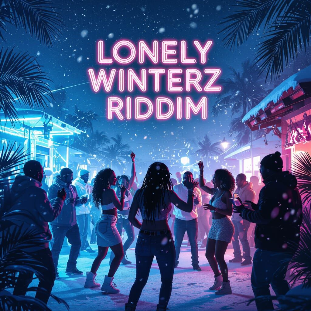 Caribbean Winter Party Cover Art for Lonely Winterz Riddim