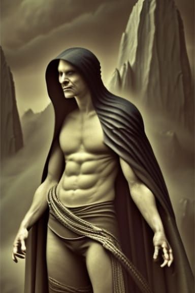 Epic Male Vampire in Detailed Horror Style