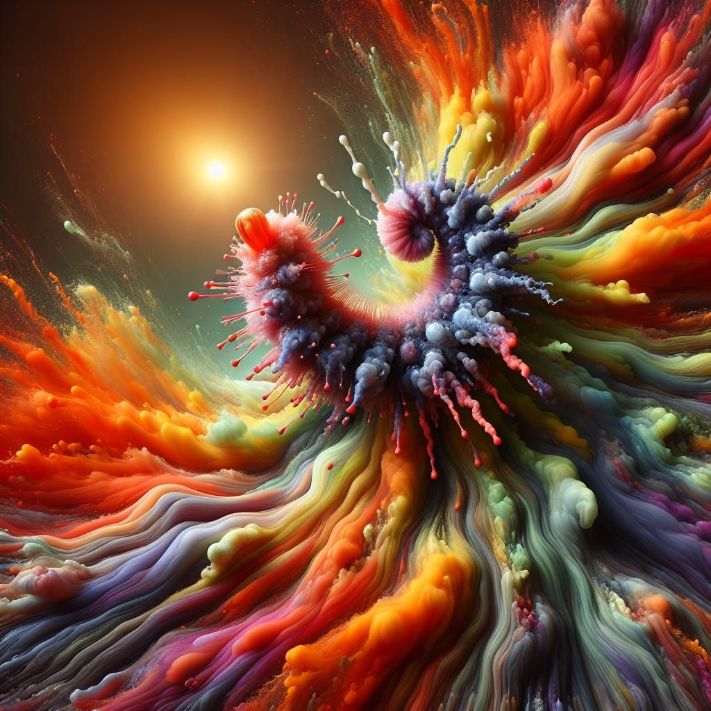 Gastrotrich Explosion in Abstract Liquid Swirls