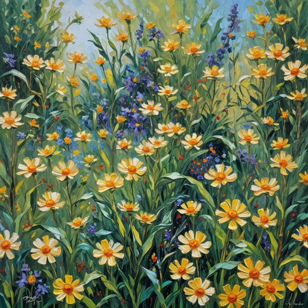 Colorful Expressionist Painting of Faith and Goodness