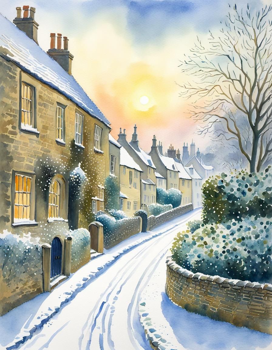 Chipping Camden in Winter: A Pastel Watercolor Storybook