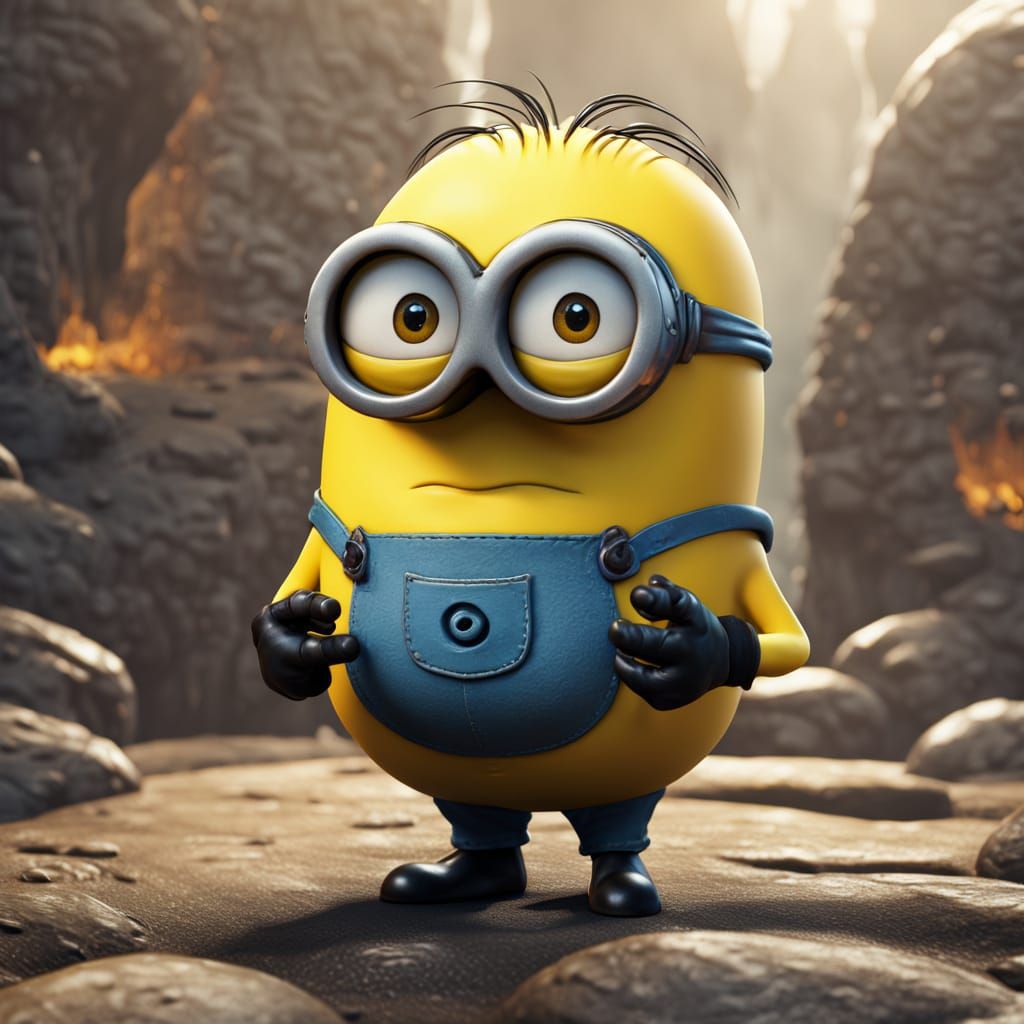 Fantastical Minion Egg in Vibrant Matte Painting