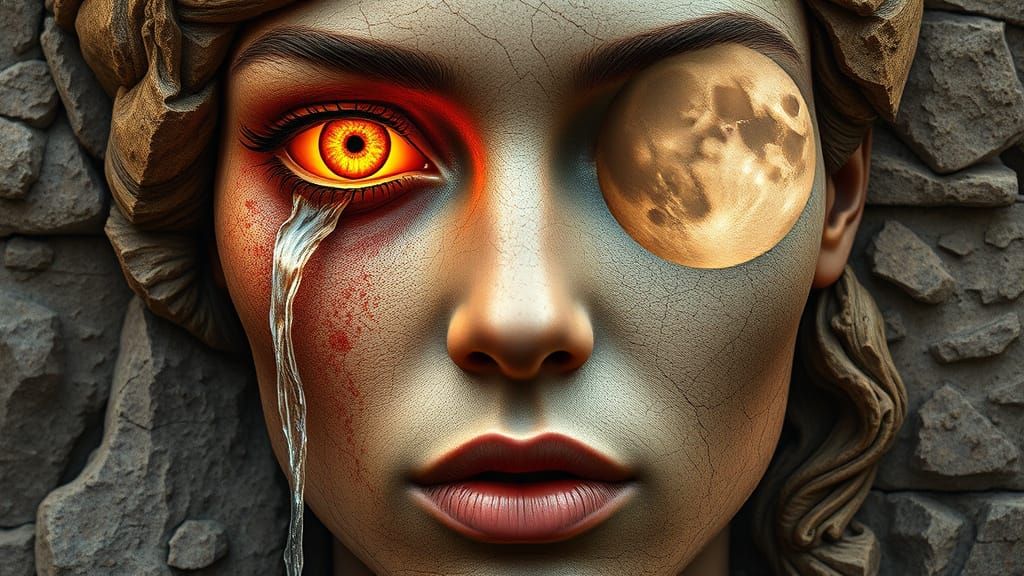 Hyper-Realistic Portrait of a Woman in Nature's Harmony