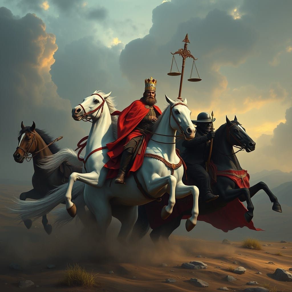 Apostles of Doom Ride through Apocalyptic Landscapes in a Fa...